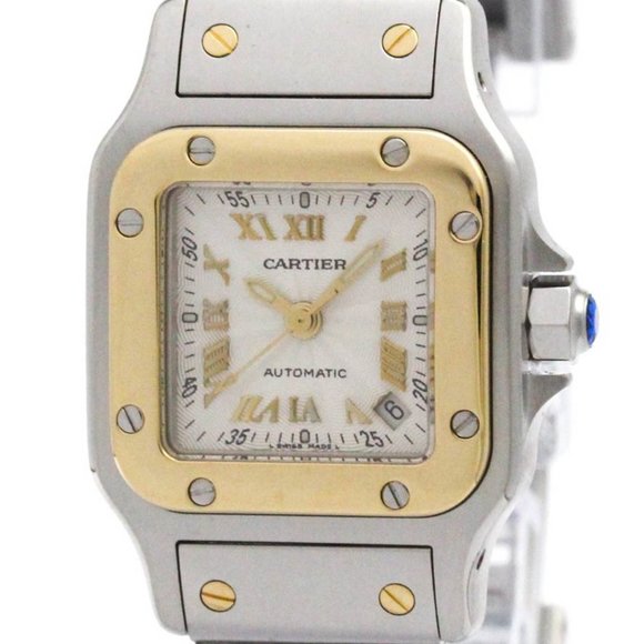 CARTIER Santos Galbee 18K Gold Steel Ladies Watch W20045C4 Polished - Picture 1 of 8